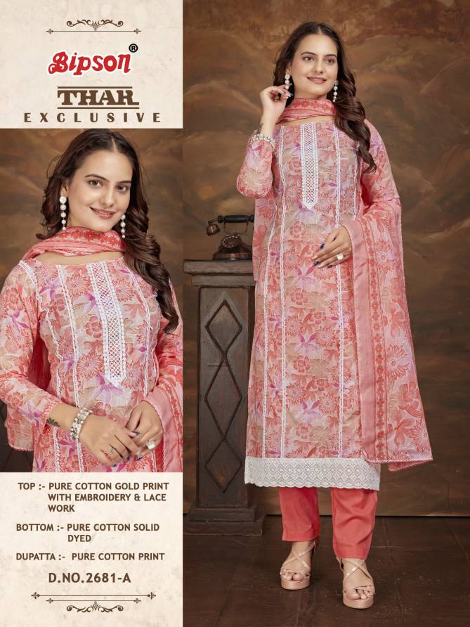 Thar Exclusive 2681 Bipson Gold Print Cotton Dress Material Wholesale Shop In Surat